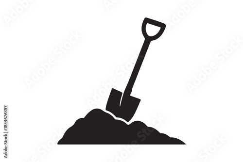 Digging bar silhouette line art vector illustration isolated on white background