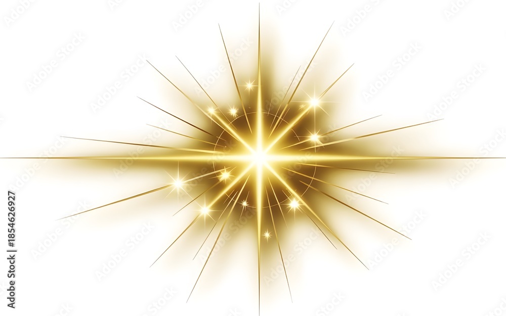 Obraz premium golden christmas star of tree