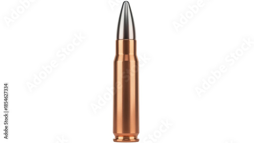 Cuadro en lienzo Copper-jacketed rifle bullet isolated PNG, ammunition for firearms and military