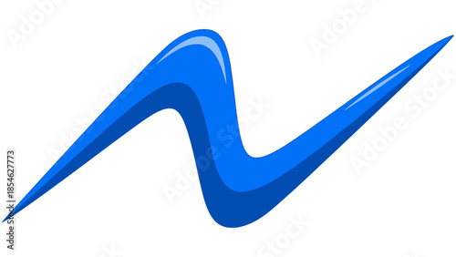 Abstract Blue Wave Symbol Representing Energy and Movement