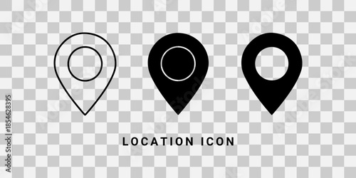 Location pin icons in different styles