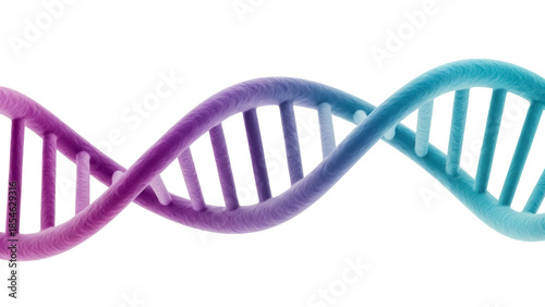Colorful DNA double helix isolated PNG, genetic code molecule on transparent background for science and medical research