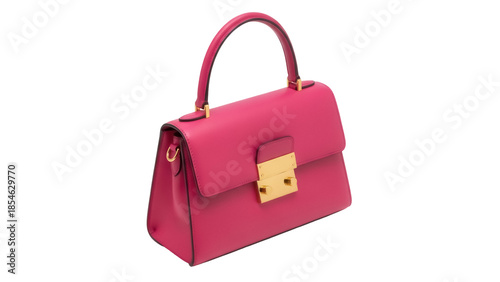 Εκτύπωση καμβά Elegant fuchsia leather handbag isolated PNG, stylish fashion accessory for wome