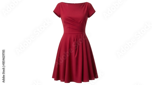 Foto Elegant red dress isolated on transparent background, classic vintage style part
