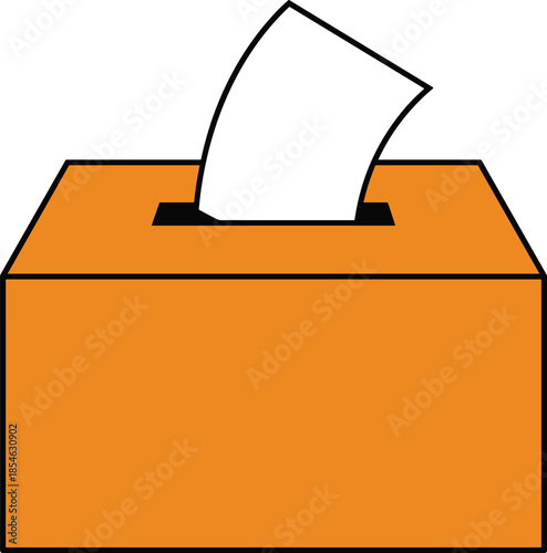 Orange Tissue Box With White Paper Tissues Peeking Out vector illustration