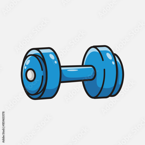 Blue Dumbbell Illustration.