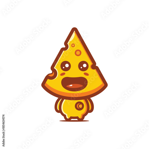 cute chibi cartoon cheese mascot
