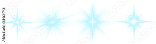 Radiant sunburst with smooth light rays. Sparkles enhance the magical feeling. Clean glowing overlay for creative projects.