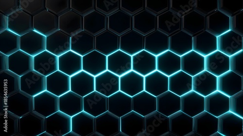 Hexagonal structure with glowing edge