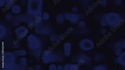 Navy blue gradient background featuring soft glowing circles and organic shapes creating a soothing atmosphere.