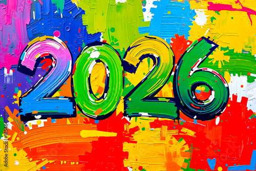 Text 2026 in acrylic style