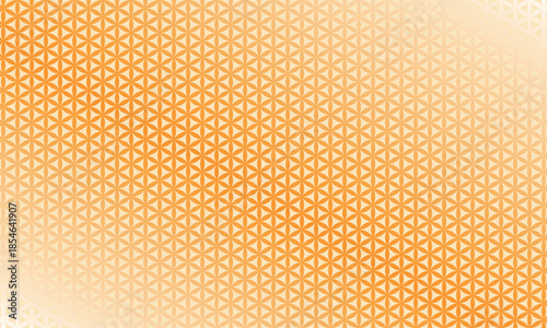 膨らんだオレンジ色のグラデーションがかかったフラワーオブライフのパターン模様