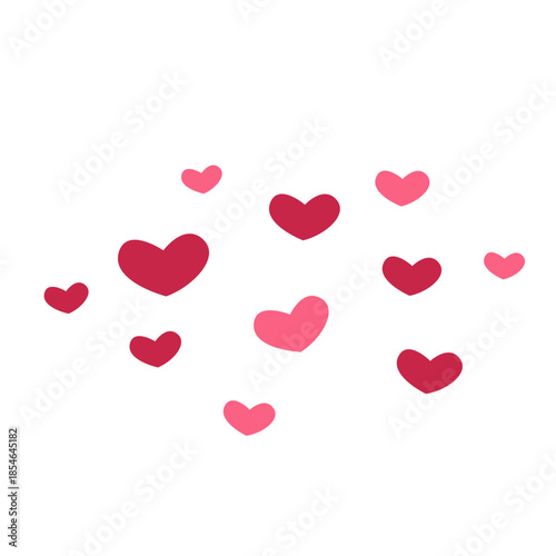 Floating Pink and Red Heart decoration. valentine day concept