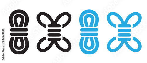 Set of rope icons showing two different coil styles in black and blue colors.
