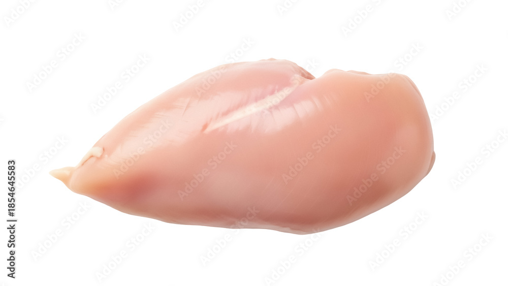 Fototapeta premium Raw chicken breast isolated PNG on transparent background, uncooked poultry meat for healthy eating and cooking