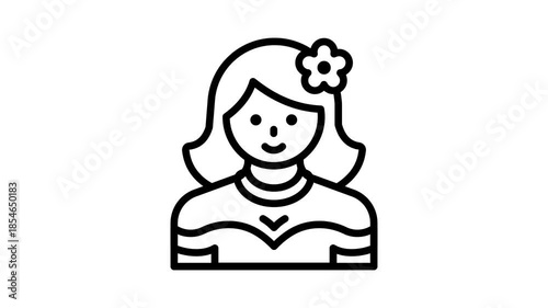 Beautifully designed animated icon of bride in modern style