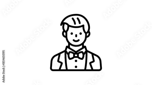 Beautifully designed animated icon of groom in modern style