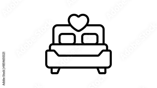 Honeymoon, wedding bed vector design
