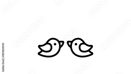 Beautiful vector animated icon of love birds, editable style