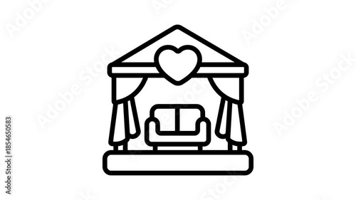 Wedding ceremony, wedding stage animated icon design in modern style