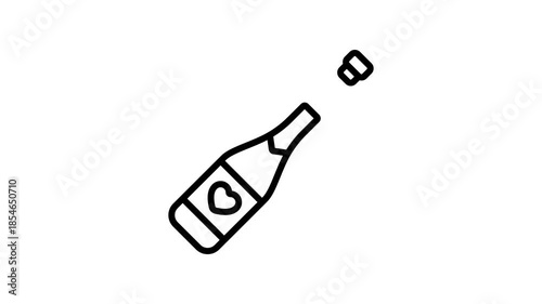 A trendy animated icon of champagne uncork
