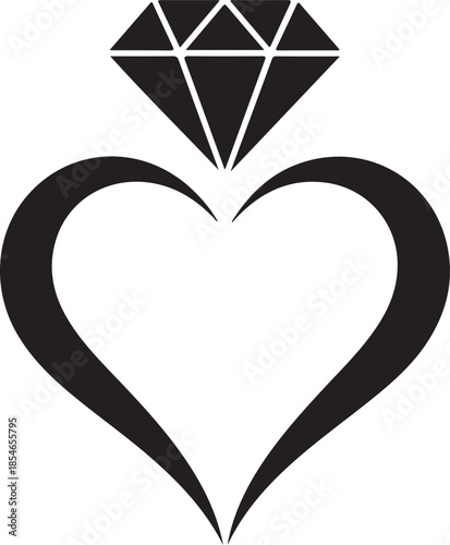 Heart with diamond ring
