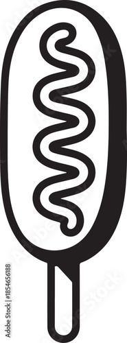 Minimalist corn dog street food vector icon