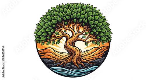 Vibrant Tree of Life Symbolizing Growth and Renewal for Eco-Friendly Brands and Wellness Websites
