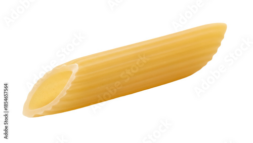 Penne pasta isolated PNG on transparent background, Italian dry pasta tube shape for food design and culinary projects