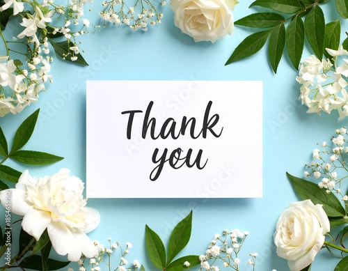 A rectangular white card with the words 