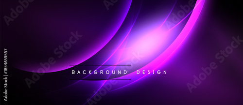 Abstract purple background. Smooth curves, bright lines create dynamic visual effect. Modern design suitable for digital projects.