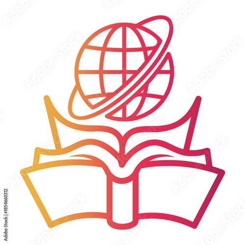 open book Line Gradient Icon