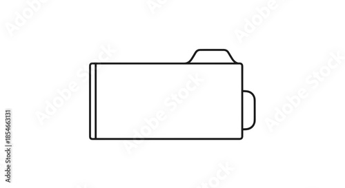 Minimalist line illustration of a binder with divider, isolated on a white background