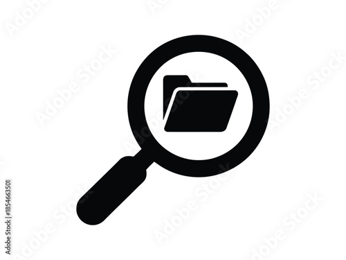 Folder Search Icon Vector – File Explorer Magnifying Glass Symbol