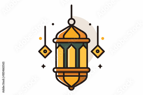 hanging crescent lantern icon