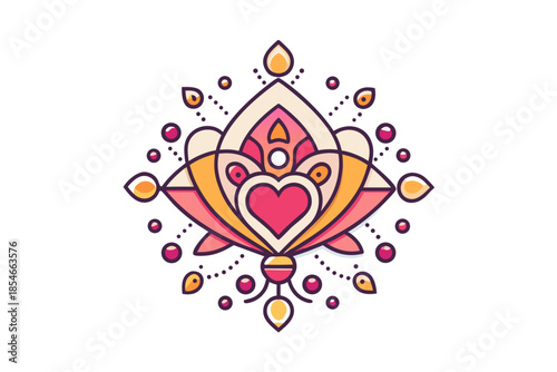 wedding heart symbol vector icon