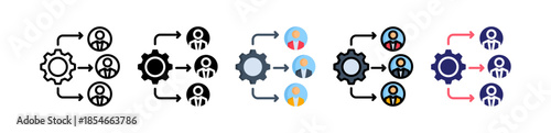 Workflow Multiple Style Icon Set Collection. 