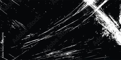 Abstract black and white grunge background with bright digital star explosion illustration for a dark winter night holiday celebration