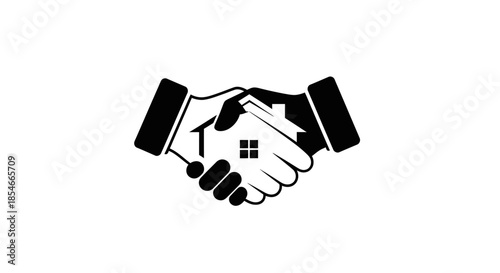 Real estate partnership logo showcasing trust and commitment in property deals and homeownership