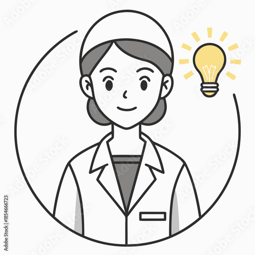 Scientist Woman Innovation Concept With Lightbulb Idea