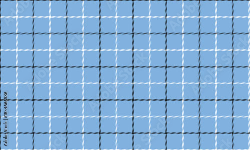 Sky blue and white seamless checkered windowpane pattern. Seamless plaid repeating background for textile fabric design