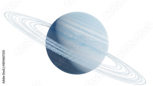 Cuadro en lienzo Blue Uranus planet with rings isolated PNG, celestial body on transparent backgr