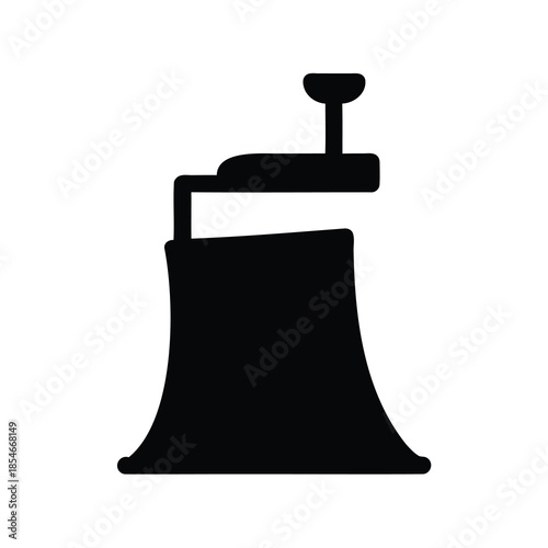 Simple Black Silhouette of a Manual Coffee Grinder With a Handle
