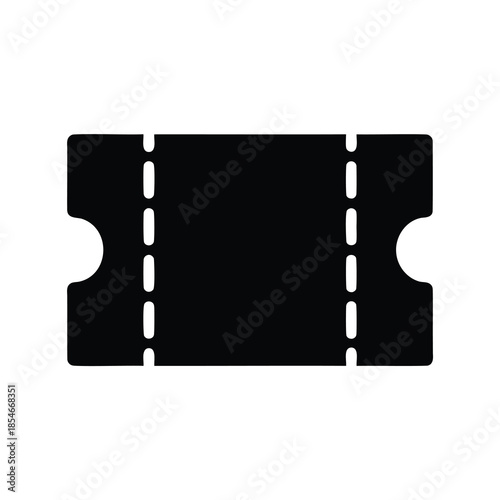 Black and white image of an admission or movie ticket graphic