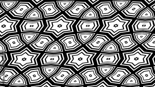 Abstract background with black and white geometric shapes.Seamless loop video.

