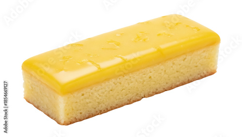 Fotografi Delicious lemon bar isolated PNG on transparent background, sweet dessert with y