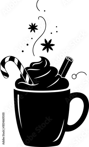 Holiday drinks silhouette vector illustration