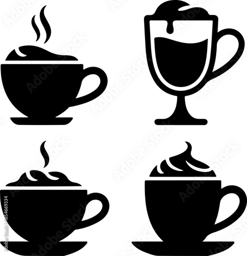 Holiday drinks silhouette vector illustration