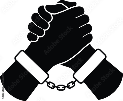 Symbolic representation of hands chained together, signifying unity and solidarity