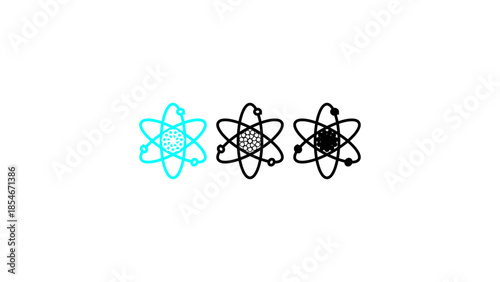 Atomic Structure Icon Vector, Science Atom Model Symbol with Electron Orbit, Chemistry and Physics Concept, Isolated on Transparent Background for App, Web, Logo, and Education